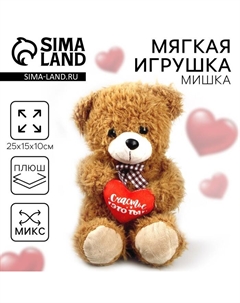 Мягкая игрушка «Счастье - это ты», медведь, 25 см, МИКС Milo toys