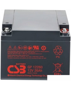 Аккумулятор для ИБП GP12260 (12В/26 А·ч) Csb battery