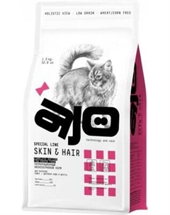 Сухой корм для кошек Cat Skin & Hair для кошек здоровая кожа и красивая шерсть Ajo