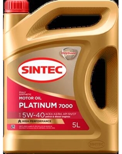 Моторное масло Platinum 7000 SAE 5W40 ACEA A3/B4 API SN-CF Sintec