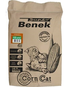 Наполнитель для туалета Corn Cat Свежая трава Super benek