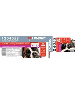 Фотобумага XL Simply Glossy Inkjet 610 мм х 30 м 205 г/м2 1204058 Lomond