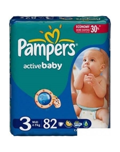 Подгузники Active Baby 3 Midi Jumbo Pack (82 шт) Pampers